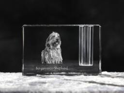 Bergamasco Shepherd, Crystal Pen Holder With Dog, Souvenir, Decoration, Limited Edition, Collection - thumbnail 1