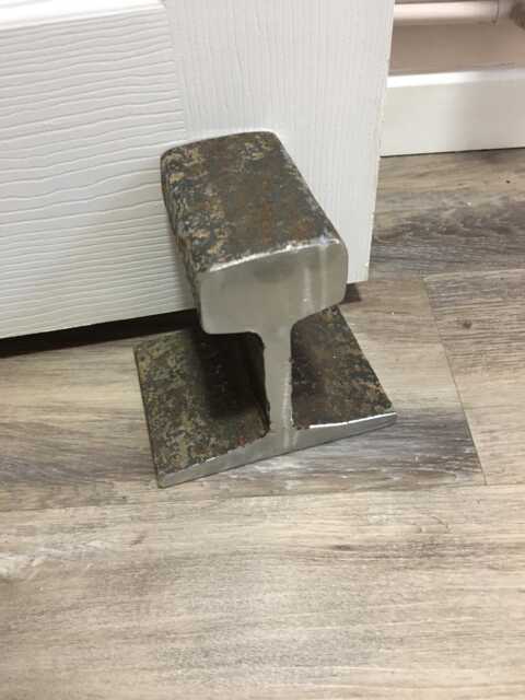Door Stop, Train Enthusiast, Lover's Gift, New Home, Upcycled Gift, Rustic, Anniversary, 11Th Wedding Metal Door Stop - image 1