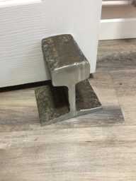 Door Stop, Train Enthusiast, Lover's Gift, New Home, Upcycled Gift, Rustic, Anniversary, 11Th Wedding Metal Door Stop - thumbnail 1