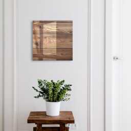 Wooden Texture Wall Mounted Key Cabinet, Brown Industrial Box, Rustic Textures, For Lovers Of Nature & Warmth - thumbnail 1