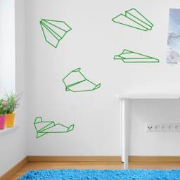 Paper Planes Origami Wall Sticker Set Decals Kids Decor Window Fun Vinyl A168 - thumbnail 3