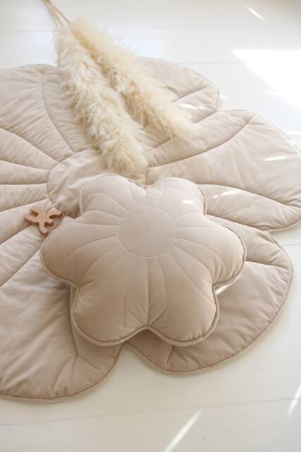 "Velvet Flower Pillow ""Cream Yucca" - image 1