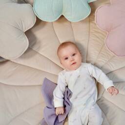 "Velvet Flower Pillow ""Cream Yucca" - thumbnail 4