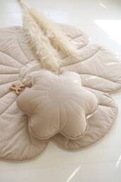 "Velvet Flower Pillow ""Cream Yucca" - thumbnail 1