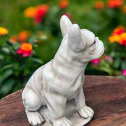 Concrete French Bulldog Statue Stone Frenchie Figure Cement Dog Sculpture Outdoor Garden Ornament Pet Memorial Decor Gift For Bulldog Lover - thumbnail 2