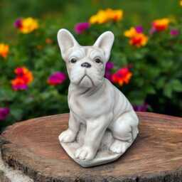Concrete French Bulldog Statue Stone Frenchie Figure Cement Dog Sculpture Outdoor Garden Ornament Pet Memorial Decor Gift For Bulldog Lover - thumbnail 1