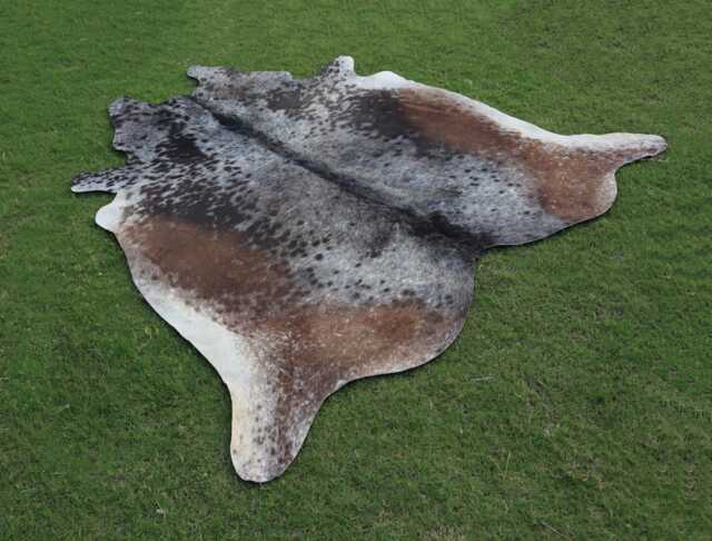 Exclusive Brown & White Cowhide Rug-Genuine Cow Skin Rug-Large Rug-Tricolor Brindle Rug-Brazilian Area Rug-Cow Rug - image 1