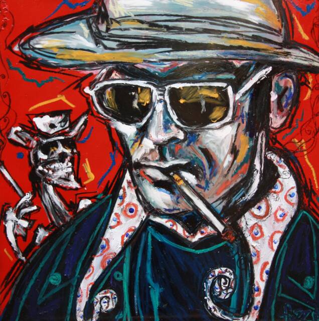 Hunter S. Thompson Art Print - Surrealist Portrait, Ralph Steadman Style - image 1