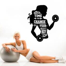 Fitness Wall Decal Motivational Gym Quote, Removable Vinyl Decor T769 - thumbnail 1