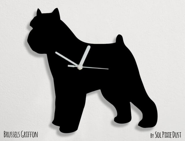 Brussels Griffon Dog - Wall Clock Silhouette - image 1