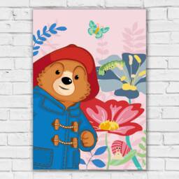 Paddington Bear Tv Print - Pink Flowers Wall Art - thumbnail 2