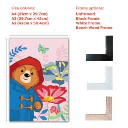 Paddington Bear Tv Print - Pink Flowers Wall Art - thumbnail 3