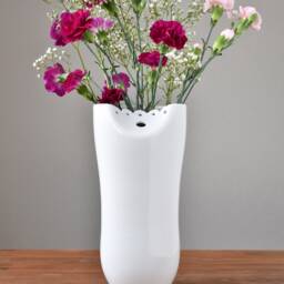Lace Vase, Porcelain Vase Handmade Modern, Large, White, Large Plant Contemporary Wedding Gift - thumbnail 2