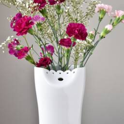 Lace Vase, Porcelain Vase Handmade Modern, Large, White, Large Plant Contemporary Wedding Gift - thumbnail 3