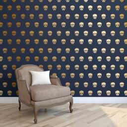 Skull Face Pattern Wall Decals - Gothic Halloween Decor - thumbnail 1
