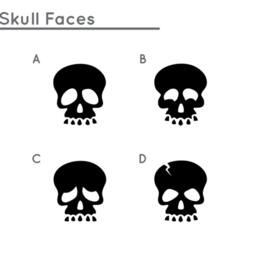 Skull Face Pattern Wall Decals - Gothic Halloween Decor - thumbnail 3