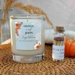 Personalised Autumn Wedding Candle Gift Pumpkin Spice Scent - thumbnail 3
