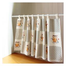 Owl Moon Flower Tab Top Curtain Valance, Kids Nursery Decor - thumbnail 3