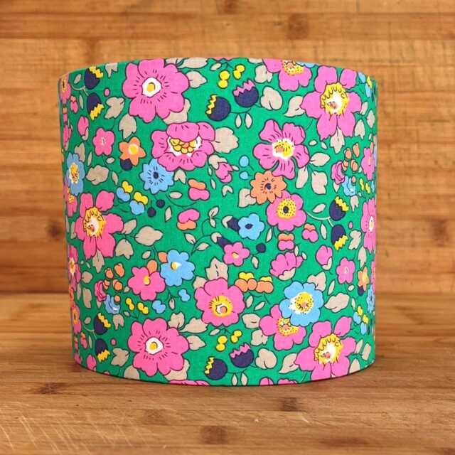 Liberty Betsy Floral Lampshade, Green & Pink Tana Lawn - image 1