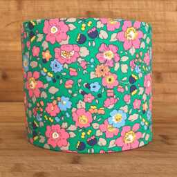 Liberty Betsy Floral Lampshade, Green & Pink Tana Lawn - thumbnail 2