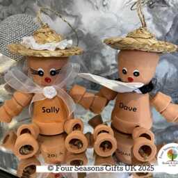 Personalised Wedding Gift For Couple, Flowerpot Person Mr & Mrs,/, Mrs Plant Pot Couple Garden Ornament, Anniversary Keepsake - thumbnail 4