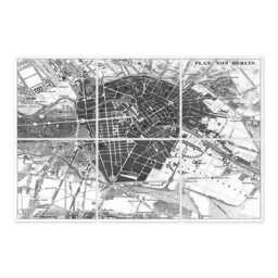 Berlin Map Tile Stickers - Vintage City Set Of 6 Peel & Stick Waterproof Kitchen Bathroom Made in Germany - thumbnail 2