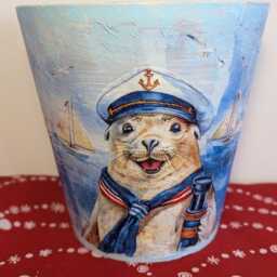 Plant Pot, Ceramic Pot, Flower Pot, Garden Pot, Outdoor & Indoor Pot, Plant Planter, Gift, Decoupage, Pot & Saucer, Garden Decoration, Planter, Pot - thumbnail 2