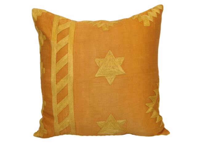 Hand-Embroidered Silk Suzani Pillow Cover - image 1