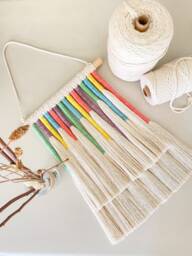 Modern Tassels Wall Hanging - Tassel Art Macrame Unicorn Aesthetic Room Decor For Girls Teen Girl Hanger - thumbnail 1