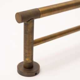 Antique Brass Finish Knurled Bathroom Accessory Range - Towel Rail Roll Holder Hook - thumbnail 1
