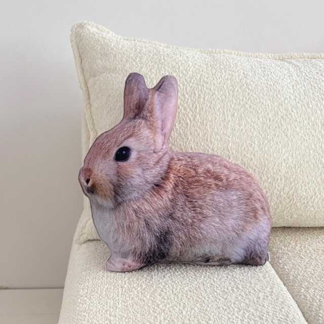 Realistic Bunny Pillow, Woodland Nursery Decor - image 1