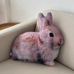 Realistic Bunny Pillow, Woodland Nursery Decor - thumbnail 4
