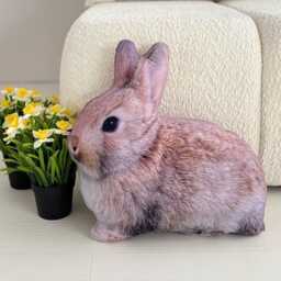 Realistic Bunny Pillow, Woodland Nursery Decor - thumbnail 2