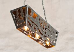 Rustic Ceiling Light - Wildlife Pendant Lights Cabin Lighting Fixture Chandelier Bear Themed - thumbnail 1