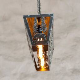 Rustic Ceiling Light - Wildlife Pendant Lights Cabin Lighting Fixture Chandelier Bear Themed - thumbnail 3
