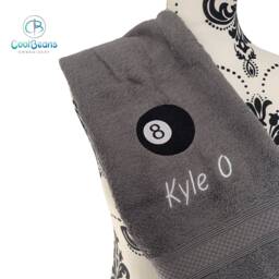 Snooker Pool Towel - Personalised Face Cloth/Hand Bath 8 Ball - thumbnail 2