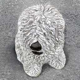 Concrete English Sheepdog Sculpture Outdoor Shaggy Dog Statue Stone Figurine Cement Pet Ornament Memorial Decoration Lover Gift - thumbnail 4