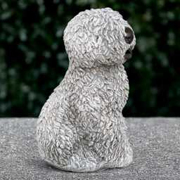 Concrete English Sheepdog Sculpture Outdoor Shaggy Dog Statue Stone Figurine Cement Pet Ornament Memorial Decoration Lover Gift - thumbnail 1