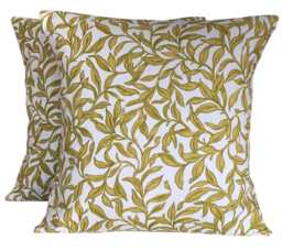 2 X Clarke & Entwistle Chartreuse Cream Botanical Cushion Covers 16 - thumbnail 1