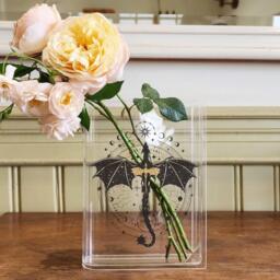 Basgiath War College Acrylic Book Vase, Fourth Wing Flower Reader Bookshelf Decor, Librarian Gift For Lovers, Bookworm Vase - thumbnail 1