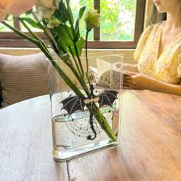 Basgiath War College Acrylic Book Vase, Fourth Wing Flower Reader Bookshelf Decor, Librarian Gift For Lovers, Bookworm Vase - thumbnail 2