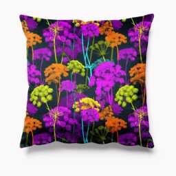 Neon Black Pink Cow Parsley Print Velvet Lampshade 25cm 30cm 35cm 40cm 45cm - Drum Lamp Shade Handmade Home Decor Ceiling Floral - thumbnail 4