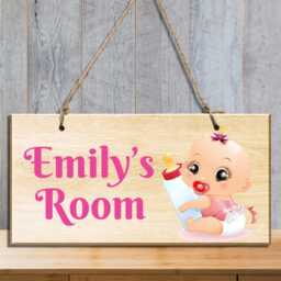 Personalised Wooden Sign With Any Text, Rustic Hanging Wall & Door Decor, Custom Name Sign, Plaque, Kids Room Decor - thumbnail 3