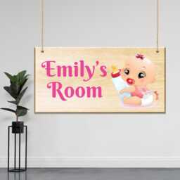 Personalised Wooden Sign With Any Text, Rustic Hanging Wall & Door Decor, Custom Name Sign, Plaque, Kids Room Decor - thumbnail 1