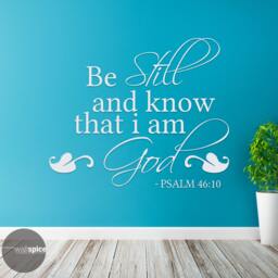 Psalm 4610 Be Still & Know That I Am God Bible Verse Quote Vinyl Wall Decal Sticker Religious - thumbnail 1
