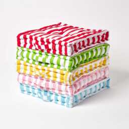 Cotton Thick Stripes Floor Cushion, Booster Seat Cushion Pads - Indoor/Outdoor - thumbnail 1