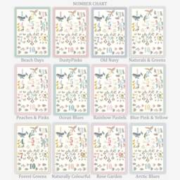 Floral Edition Number Chart in Various Colourways - Nursery Print Poster Children's Prints Wall Art Liberty - thumbnail 3