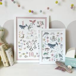 Floral Edition Number Chart in Various Colourways - Nursery Print Poster Children's Prints Wall Art Liberty - thumbnail 2