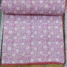 Hand Block Print Cotton Quilt Reversible Indian Blanket Throw - thumbnail 3
