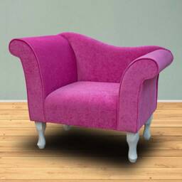 Handmade Fuchsia Pink Velvet Chaise Lounge Chair - Queen Anne Style Legs - thumbnail 3